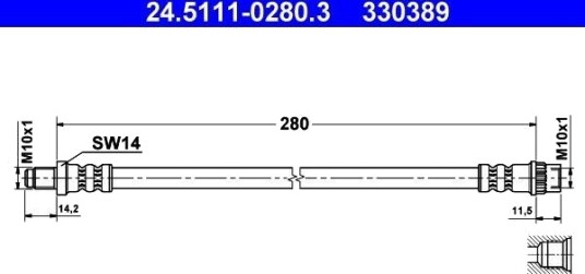 ATE 24.5111 0280.3 Bremseslange