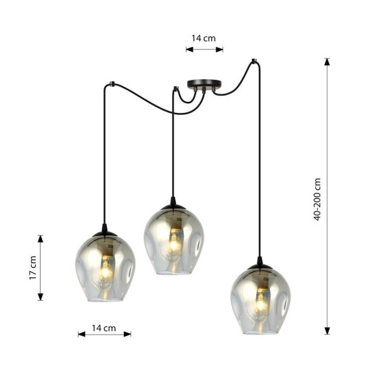 Level 3 Svart/Grafitt pendellampe Ø14 cm E27 230V uten lyspære