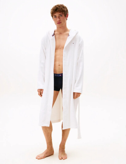Tommy Hilfiger Hooded Towelling Robe White S Tommy Hilfiger Hooded Towelling Robe White S