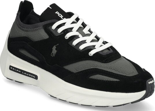 Polo Ralph Lauren Suede/Knit-Boerum Knit-Sk-Ltl - BLACK/CHARCOAL GR - 42