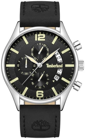Timberland Herreklokke TDWGC9001201 Caticook Z Sort/Lær Ø46 mm