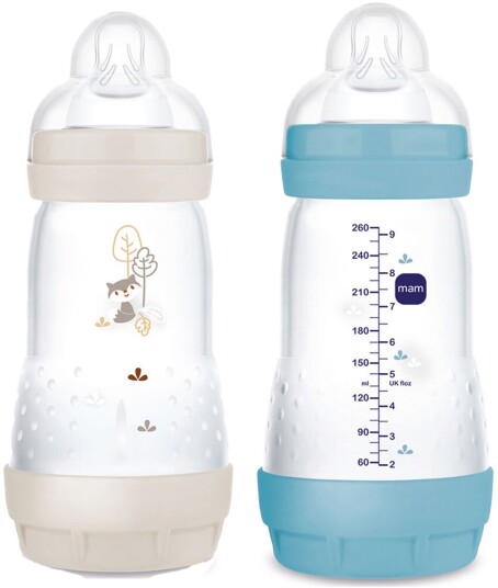 MAM Easy Start Tåteflaske Anti-kolikk 260 ml 2-Pack Blå/Nøytral