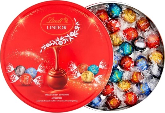 Hancocks Lindt Lindor Irresistibly Smooth Metallboks med Assorterte Sjokoladetrøfler 450g