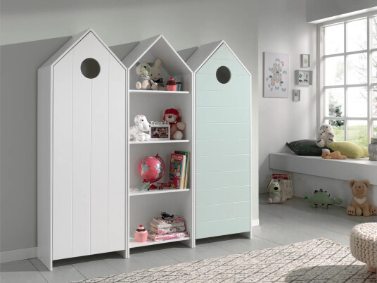 Bustorp Garderobe og hyllesett - Hvit/Mintgrønn