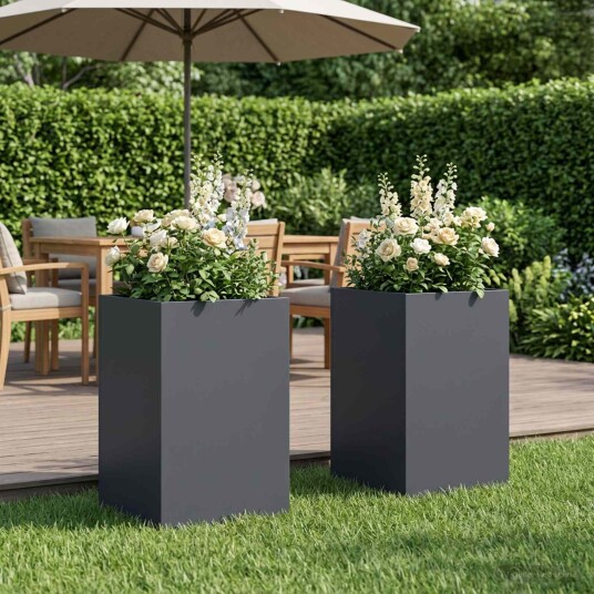 vidaXL Hageblomsterpotte 2 stk. Antrasitt 30 x 30 x 40 cm