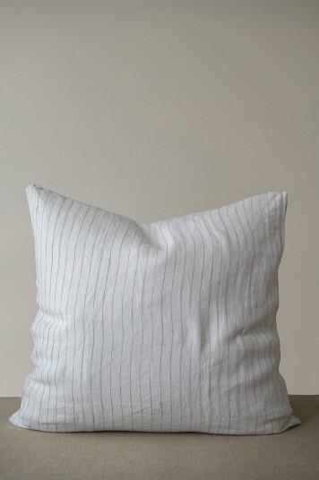 Mimou   Putetrekk Stripe 65x65 cm No.2 100% hamp   Hvit
