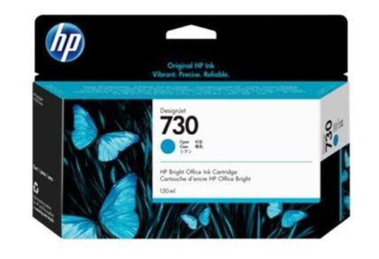 HP 730 / P2V62A Cyan Ink - Blekkpatron Blå