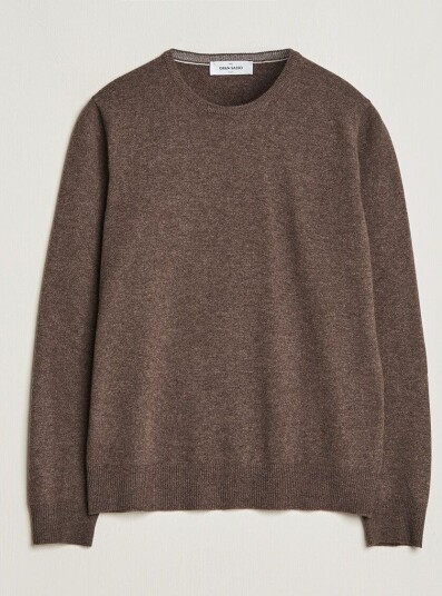 Gran Sasso Wool/Cashmere Crew Neck Brown Melange
