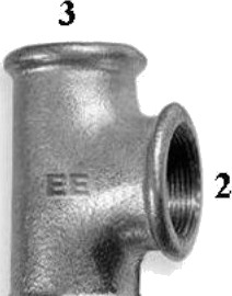 Zawiercie Støperi Reduksjonstilkobling B1 3/4X1/2X3/4" Svart—13820