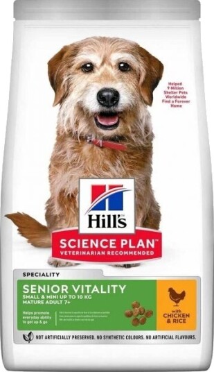 Hill's Science Plan Hundemat Adult 7+ Senior Vitality Tørrfôr Small & Mini Kylling 1,5 kg Hill's Science Plan Hundemat Adult 7+ Senior Vitality Tørrfôr Small & Mini Kylling 1,5 kg