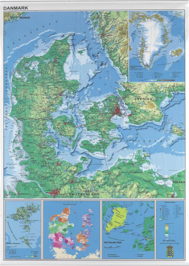 Plakat Danmarkskort 97X137 Cm Lamineret Plakat Danmarkskort 97X137 Cm Lamineret