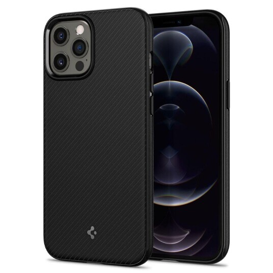 Spigen Mag Armor Deksler til iPhone 12/12 Pro - Magsafe Kompatibel - Matt Svart