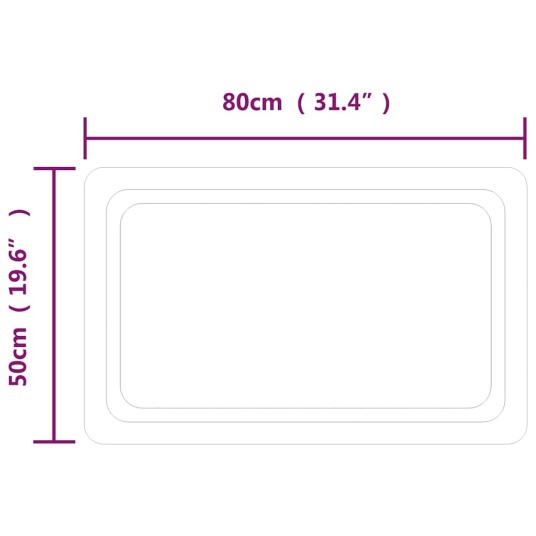 vidaXL Baderomsspeil med LED 80x50 cm vidaXL Baderomsspeil med LED 80x50 cm