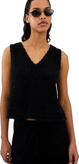 IVY Copenhagen Ivy Breeze Crochet Top V Neck Black 42 IVY Copenhagen Ivy Breeze Crochet Top V Neck Black 42