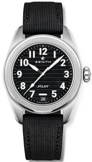 Zenith Herreklokke 03.4000.3620 21.I001 Pilot Sort/Gummi Ø40 mm Zenith Herreklokke 03.4000.3620 21.I001 Pilot Sort/Gummi Ø40 mm
