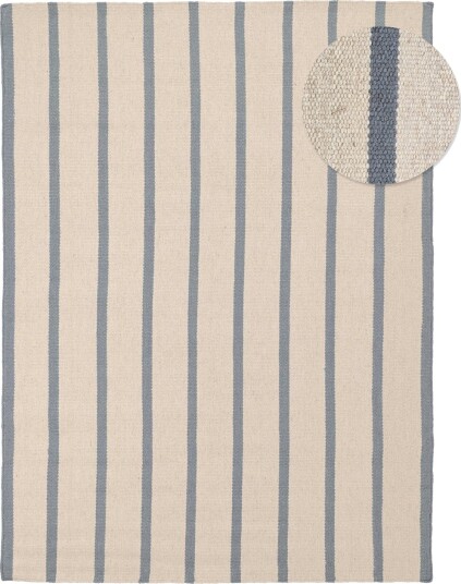 Ullteppe Luton faded denim/hvit Størrelse: 200 x 290 cm