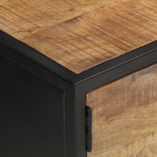 TV-benk med utskåret dør 130x30x40 cm - grovt mangotre TV-benk med utskåret dør 130x30x40 cm - grovt mangotre