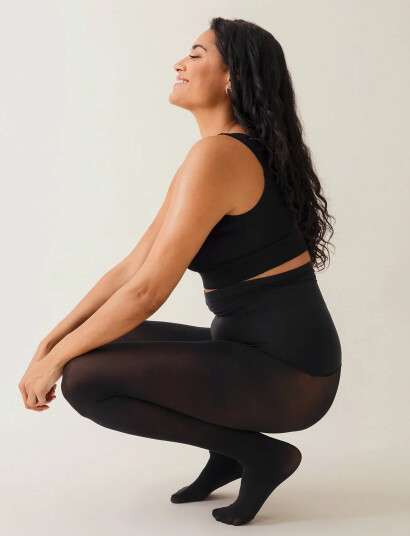 Boob Curve Hugger Tights - Black - S