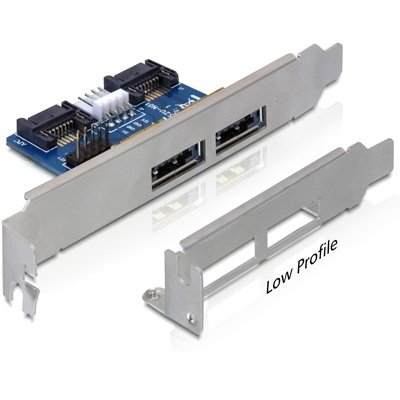 Delock 2x eSATAp Power Over Brakett med 5V/12V Strøm