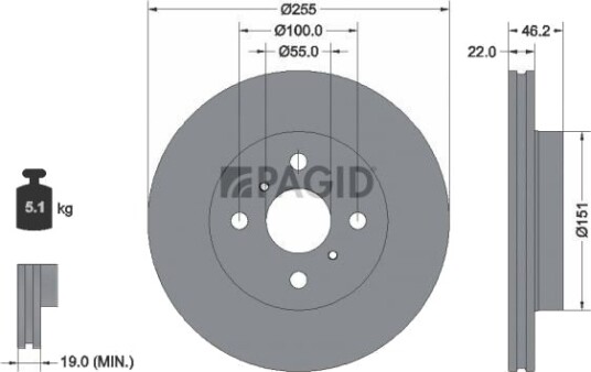 PAGID 56448NC Bremseskive PAGID 56448NC Bremseskive