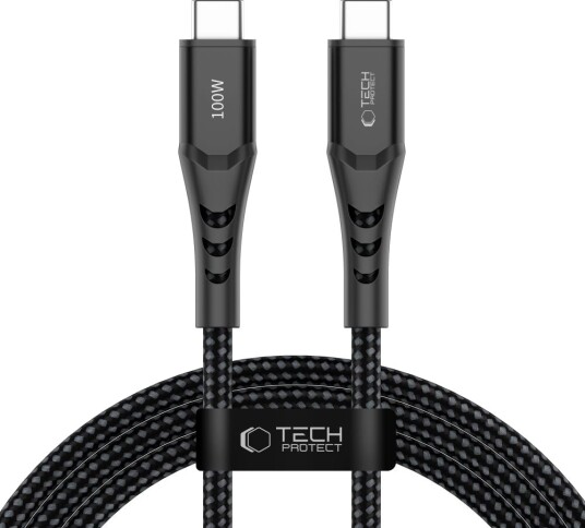 Tech-Protect Ultraboost UB11T USB-C / USB-C PD 100 W / QC3.0-kabel 200 cm – svart
