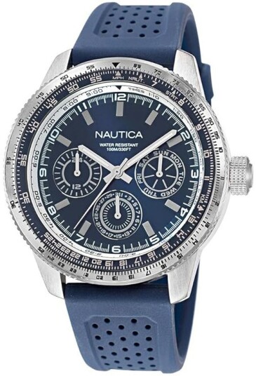 Nautica Herreklokke NAPP39S25 Pier 39 Blå/Gummi Ø46 mm