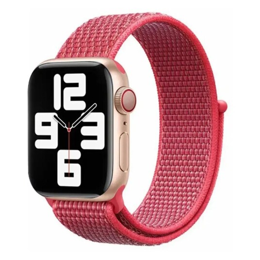 Apple Watch (42/44/SE/45/49mm) Lippa Nylonstropp - Rød