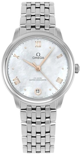 Omega Dameklokke 434.10.34.20.05.001 De Ville Prestige Hvit/Stål Omega Dameklokke 434.10.34.20.05.001 De Ville Prestige Hvit/Stål