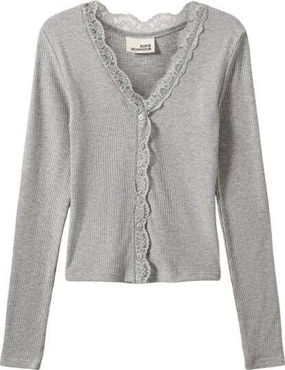Sofie Schnoor Cardigan Rib Viskose AnyiaSY Grey Melange Sofie Schnoor 12 år (152) Cardigan Grå