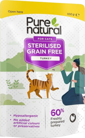 Purenatural Våtfôr Adult Cat Grain Free Sterilized Kalkon 100 G