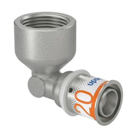 Uponor S-Press Plus Albue 20mm med Innvendig Gjenge for Gulvvarme og Vannsystemer