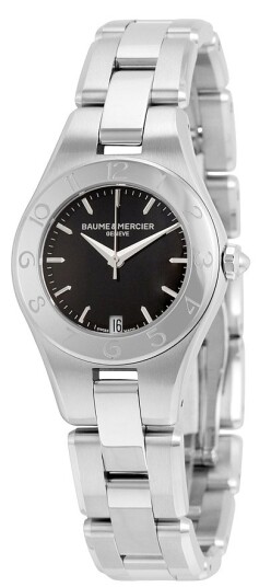 Baume & Mercier Dameklokke MOA10010 Linea Sort/Stål Ø27 mm