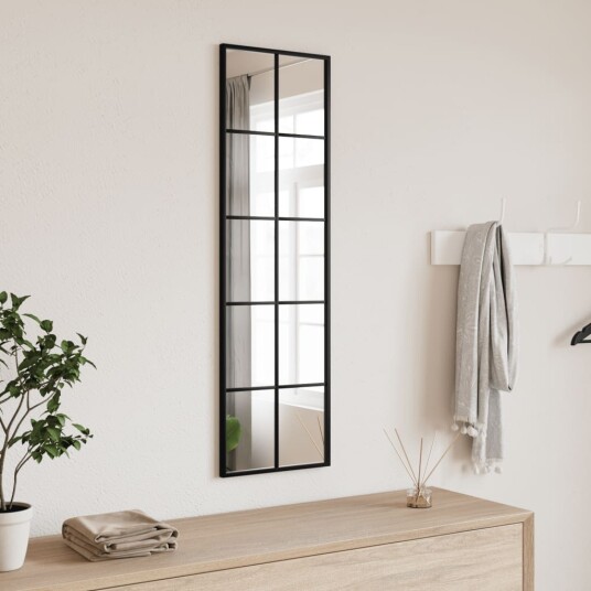 vidaXL Veggspeil svart 30x100 cm rektangel jern vidaXL Veggspeil svart 30x100 cm rektangel jern
