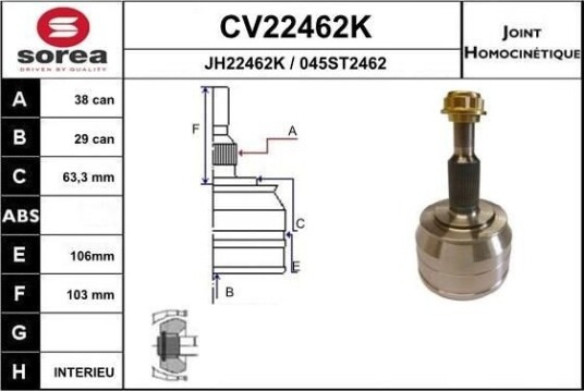 EAI CV22462K Drivledd EAI CV22462K Drivledd