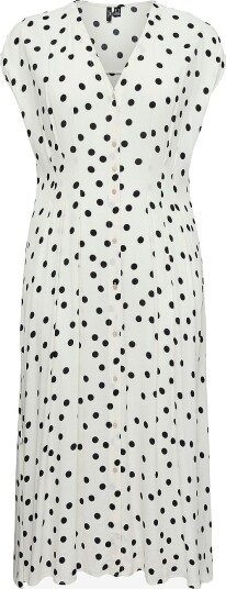 Vero Moda Curve   Maxikjole vmcElisa SL Shirt 7/8 Wvn Cur   Hvit