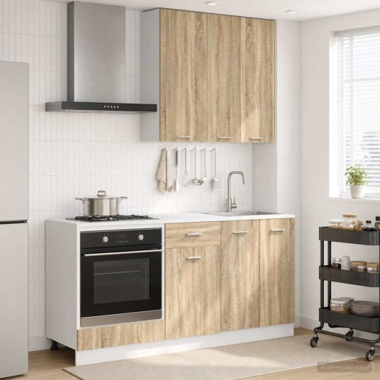 vidaXL Kjøkken enhet LYON 5 pcs Sonoma eik Konstruert tre vidaXL Kjøkken enhet LYON 5 pcs Sonoma eik Konstruert tre