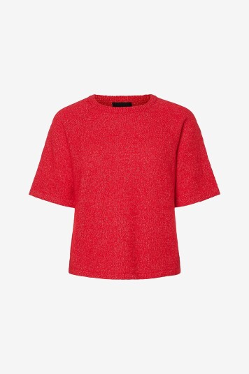 pieces - Topp pcMikela SS O-neck Knit MM - Rød