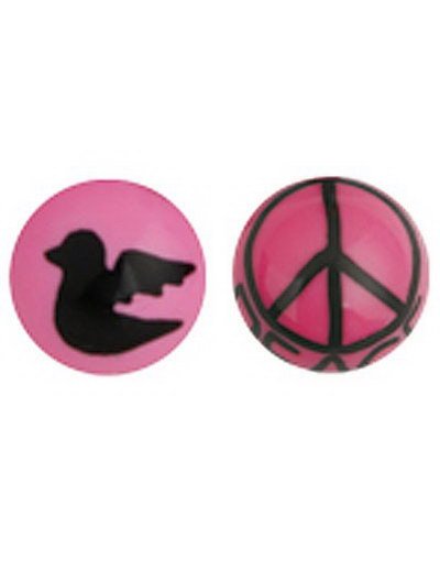 Peace Rosa Akrylkule Strl 5 mm kule til 1.6 mm stang