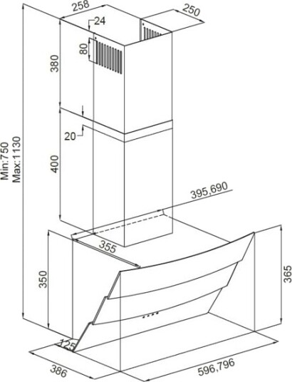 Silverline Libra 80 Cm, Hvid Vegghengt Ventilator