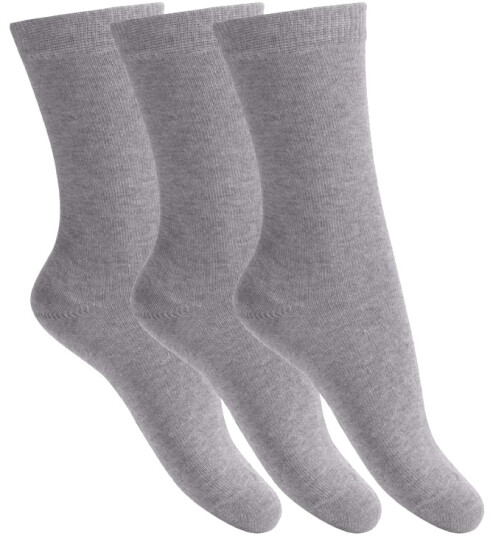 Melton   Sokker i bomull 3pk Light Grey Melange