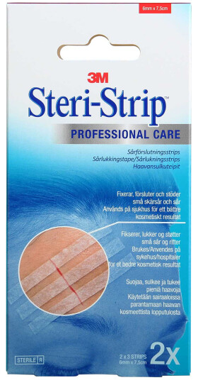 3M Steri Strip Professional Care Sårlukkingstape brun 2x3 strips 3M Steri Strip Professional Care Sårlukkingstape brun 2x3 strips