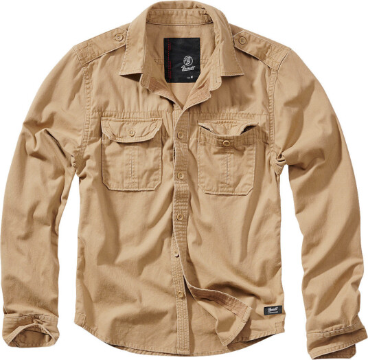 Brandit Vintage Longsleeve Skjorte L Beige