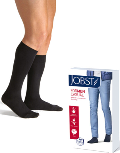 JOBST For Men Casual knestrømpe klasse1, Small, sort, 1 par JOBST For Men Casual knestrømpe klasse1, Small, sort, 1 par