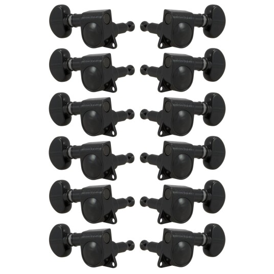 Grover 305bc12 Mid-Size Rotomatics W/round Button 12-Str 6 + 6 Svart Chrome