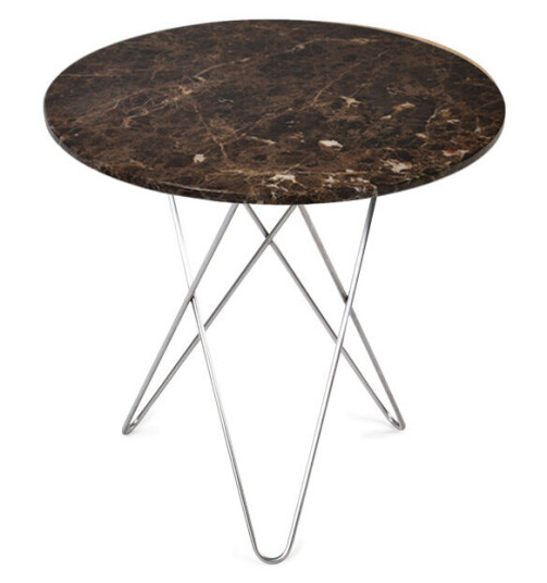 Ox Denmarq Tall Mini O Table salongbord marmor brun, rustfritt stativ Ox Denmarq Tall Mini O Table salongbord marmor brun, rustfritt stativ