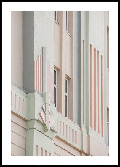Pastel Facade Geometry Plakat Plakat / 100x150cm