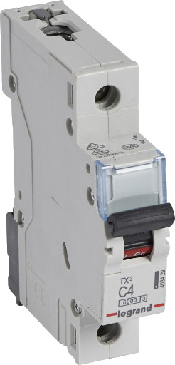 Legrand 10 stk TX³ MCB automatsikring C4 1P 1M 6/6kA