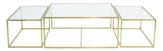 Sett med tre bord – settbord, messing