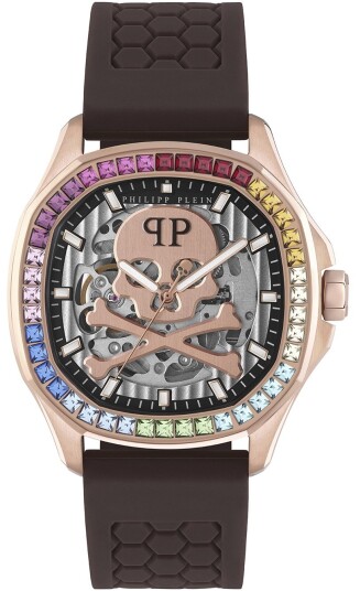 Philipp Plein Herreklokke PWRAA0623 High Conic Rosegullfarget/Gummi
