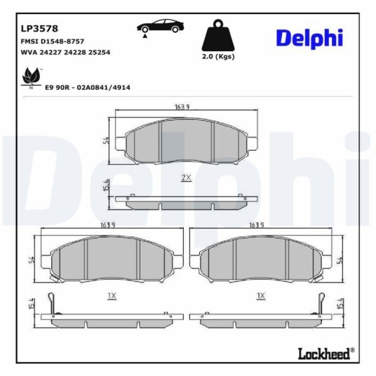 Bremseklosser DELPHI LP3578